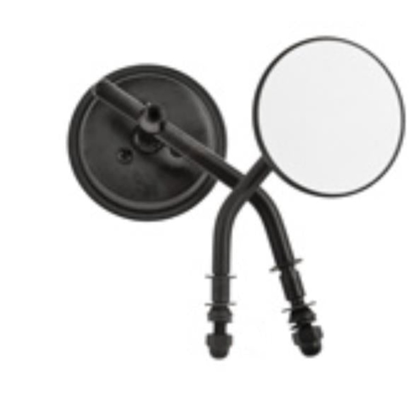 HardDrive Universal Round Mirror – Black – Left/Right – 3in. with 4in. Stem 18-024BK