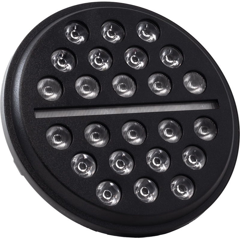 Letric Lighting Co. 7in. Buck-Shot Style Multi-Mini LED Headlight – Black LLC-LHC-7B