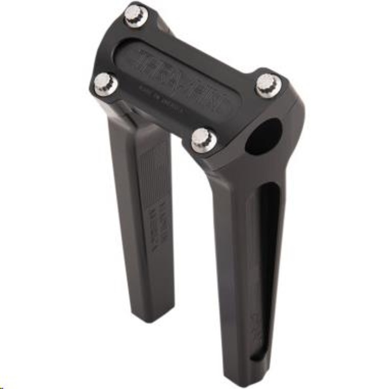 Thrashin Supply Company Straight Handlebar Riser Kit without Gauge Cutout – 8in. – Anodized Black TSC-8000-1