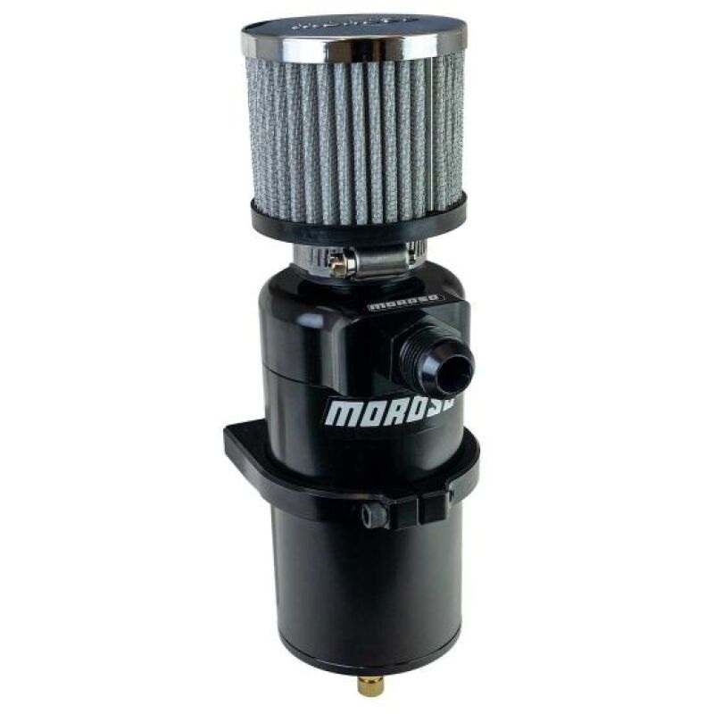 Moroso Single Inlet -10AN Billet Breather Tank Catch Can – Black
