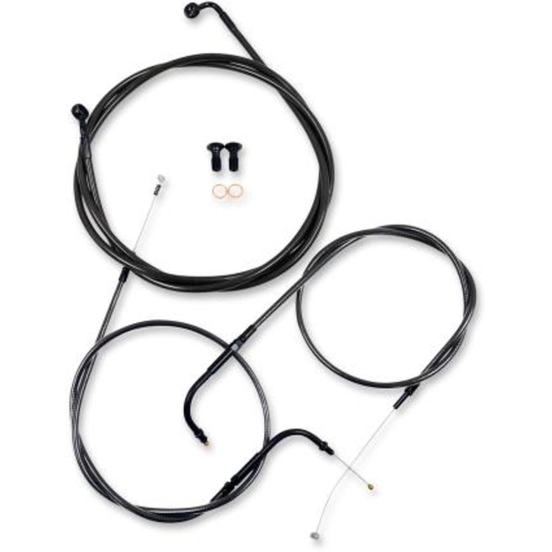 LA Choppers Cable/Brake Line Kit – 15in.-17in. Ape Hangers – Midnight LA-8006KT-16M
