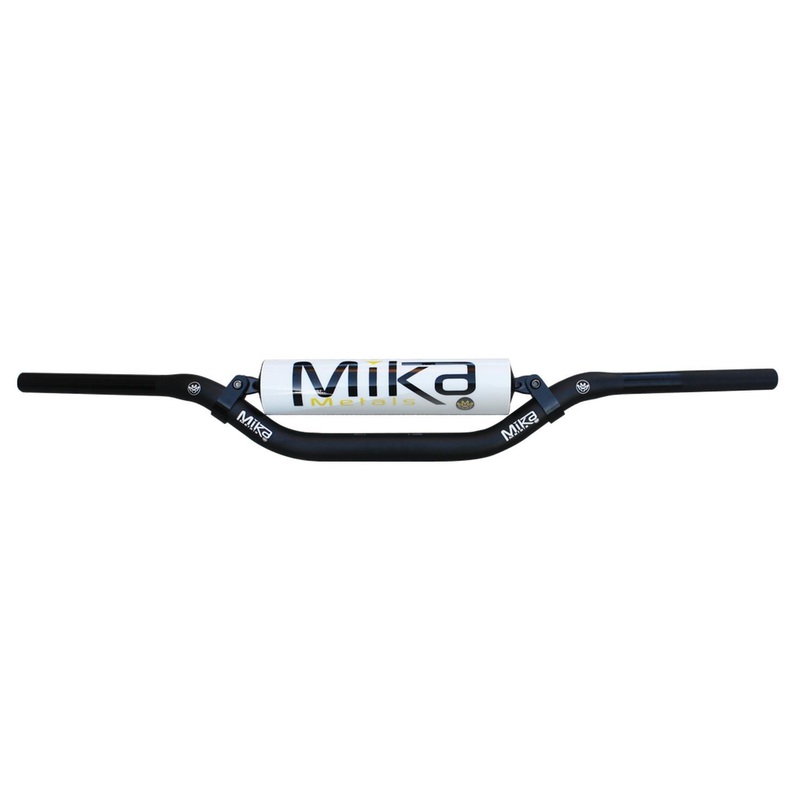 Mika Metals 7/8in. Handlebar – Pit Bike High Bend – White Pad MK-78-PBH-WHITE