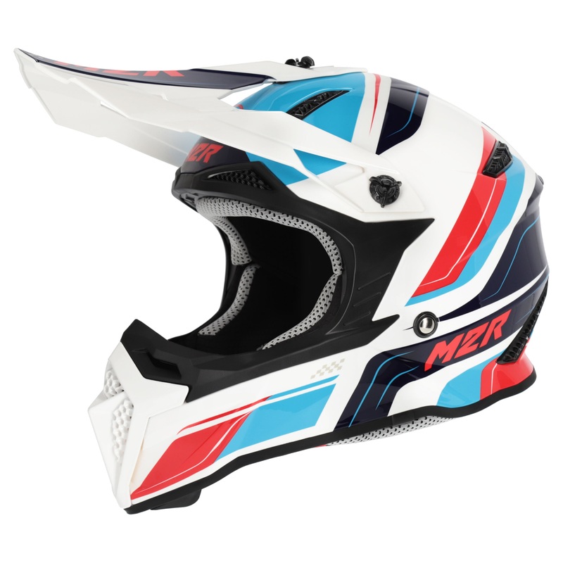 M2R YOUTH X2.1 PULSE PC-1F HELMET – BLUE/WHITE/RED S