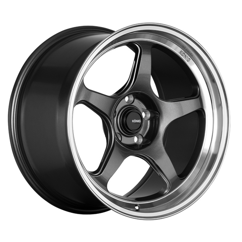 Konig Hyperspec 18x9A 5×112 ET42 Anthracite Metallic Wheel w/ Mirror Machined Lip (Knurled Bead)