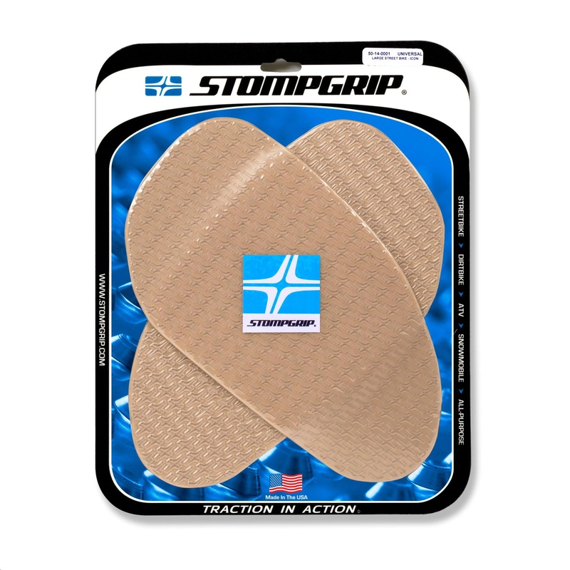 Stompgrip Icon Profile Large Street Bike Tank Grips – Clear 50-14-0001