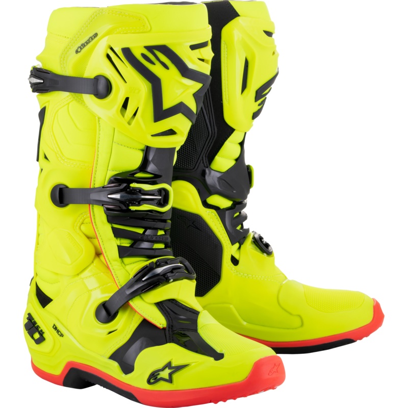 alpine star 482-13309 Tech 10 Boots Ylw Fluo/Blk/Red Fluo Sz 9