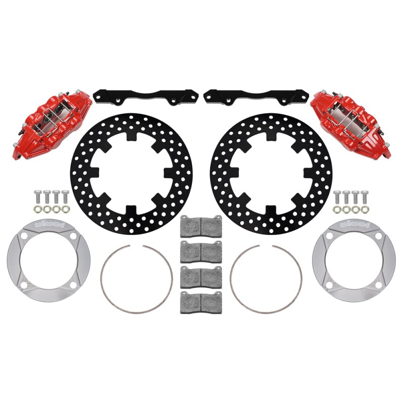 Wilwood 2014+ Polaris RZR XP 1000 Front Kit 11.25in Drilled – Red