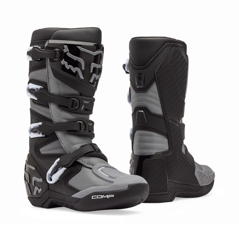 FOX YOUTH COMP CORE BOOTS – BLACK/GREY 1
