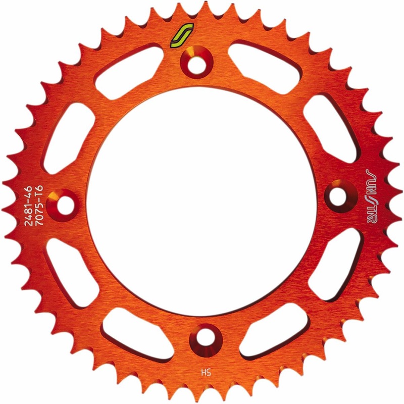 Sunstar Works Triplestar Aluminum Rear Sprocket – 46T – Orange 5-248146OR