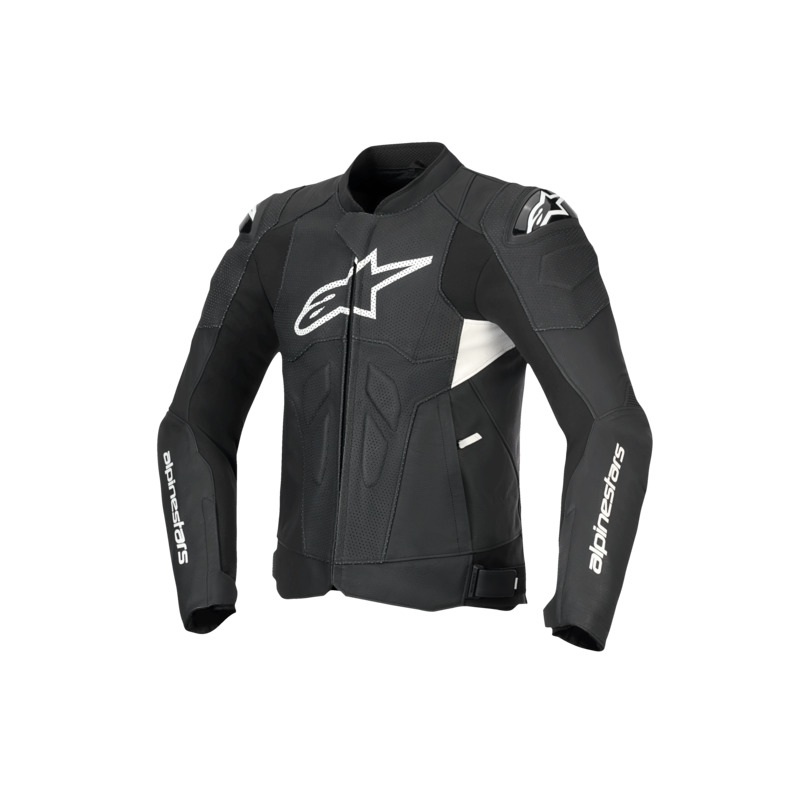 ALPINESTARS DUSK AIRFLOW LEATHER JACKET – BLACK WHITE 48