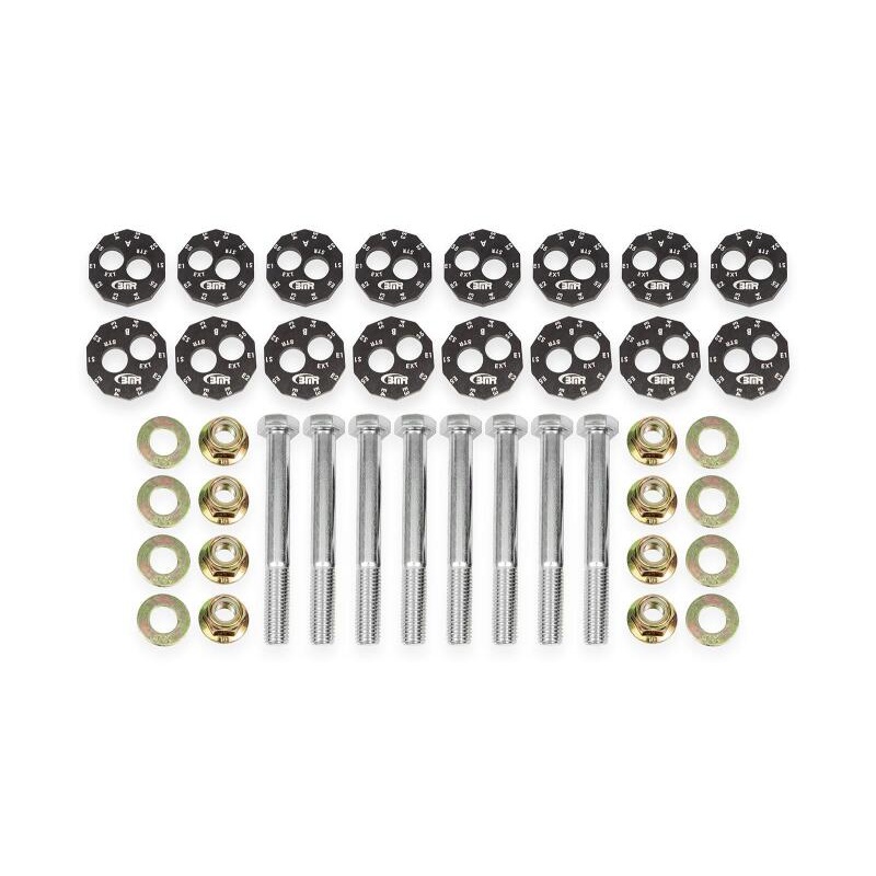 BMR 14-19 Chevrolet Corvette C7 Front & Rear Lower Control Arms Camber Bolt Kit – Black Anodized