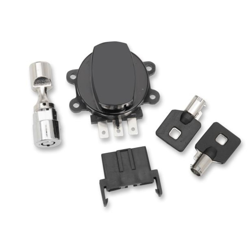 Drag Specialties Side Hinge Ignition Switch with Fork Lock – Black 2106-0253