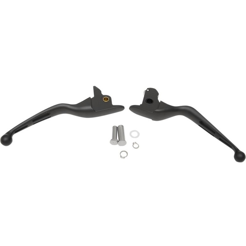 Drag Specialties Slotted Wide Blade Lever Set – Matte Black 0610-0793