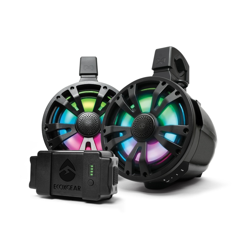 EcoXGear 63-9226 Extrmtower 2-Pk 8  Spkr 1 Amp Spkr + Btry  1 Non-Amp Blk