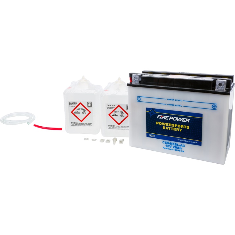 Fire Power Conventional 12V Heavy Duty Battery With Acid Pack C50-N18L-A3