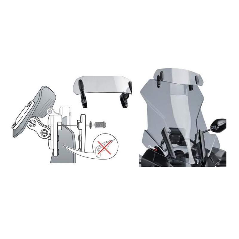 PUIG Clip-On Visor – 250 mm – Smoke 6320H