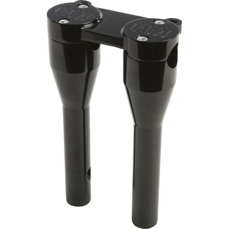 Forbidden Motorcycles Handlebar FM Risers with Gauge Mount Tabs – 9in. – Black 825-05006