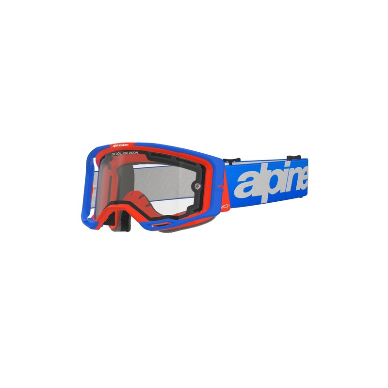 ALPINESTARS VISION 8 WOODMARK GOGGLES – DUAL PANE BLUE ORANGE CLEAR