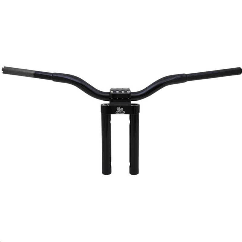 LA Choppers 1-1/4in. Kage Fighter Straight Heights T-Bar – 10in. Rise – Gloss Black LA-7335-10B