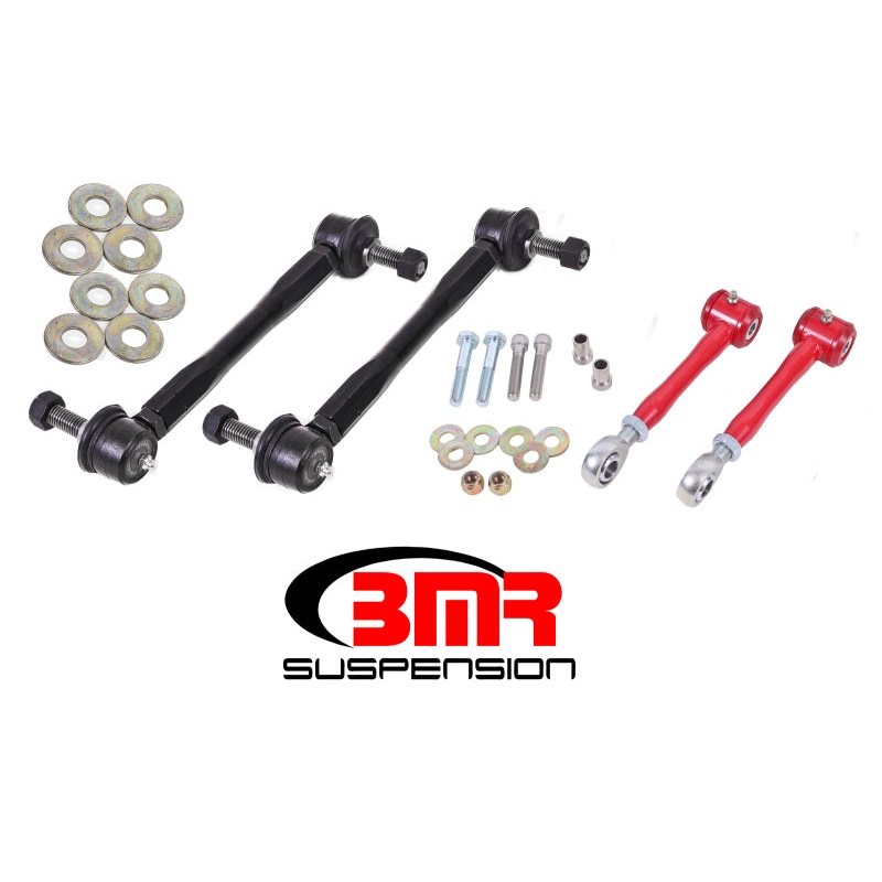 BMR 16-17 6th Gen Camaro Front and Rear Sway Bar End Link Kit – Red
