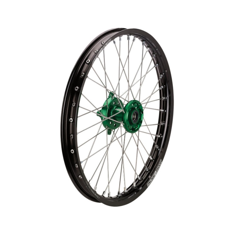 Moose Racing SX-1 Complete Front  Wheel – 21in.x1.60in. – Black Wheel/Green Hub 0203-0701