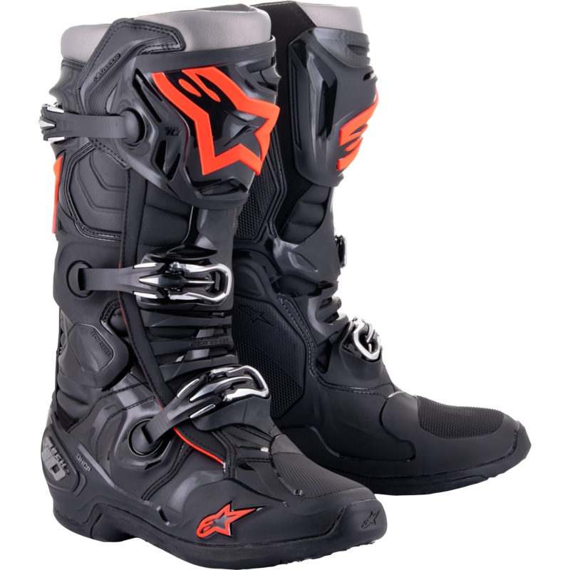 alpine star 482-12313 Tech 10 Boots Black/Red Fluo Sz 13