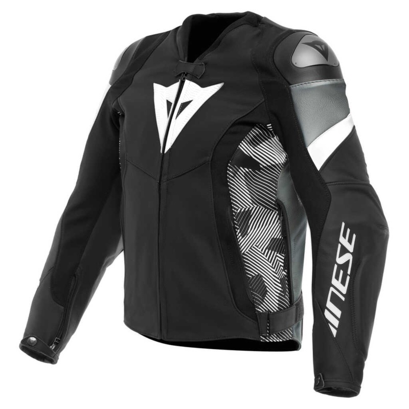 DAINESE AVRO 5 LEATHER JACKET – BLACK/WHITE/ANTHRACITE 48