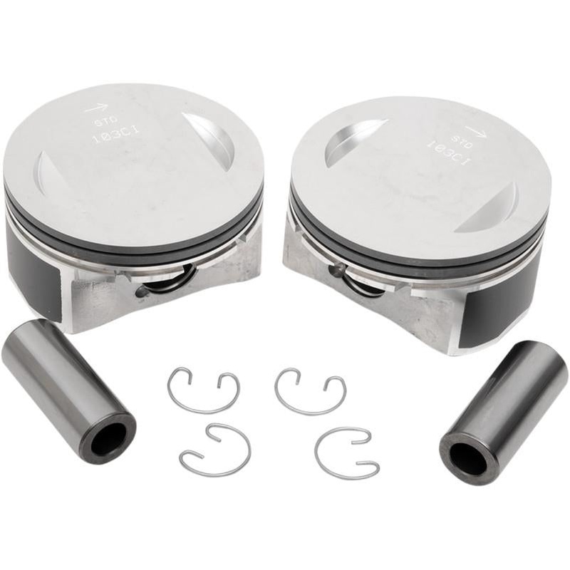Drag Specialties Piston Kit (103cc., 3.875in. Bore) – Standard, 9.6:1 Compression 21989-07