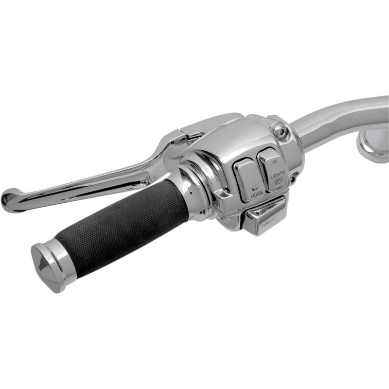 Drag Specialties 9/16in. Single-Disc Master Cylinder with Lever and Clamp Half – Chrome H07-0748-1