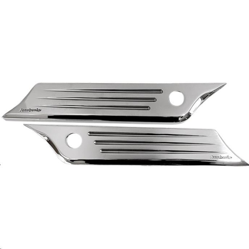 Accutronix Speed Ball Saddlebag Latch Covers – Chrome BLC014-SBC