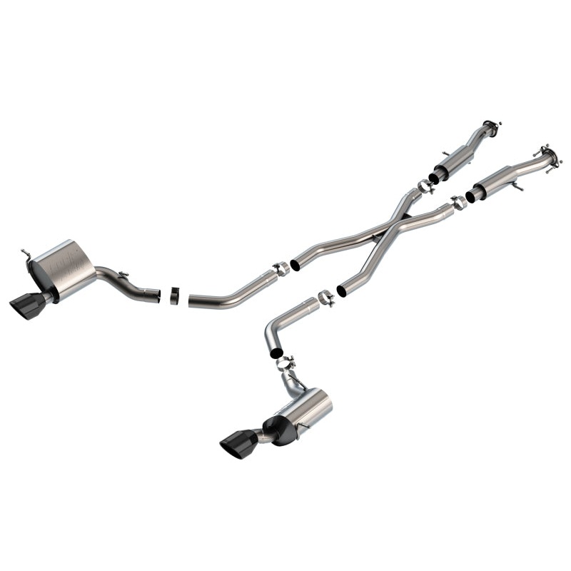 Borla 15-21 Jeep Grand Cherokee SRT 6.4L V8 AWD ATAK Cat-Back Exhaust System – Black Tips T-304SS