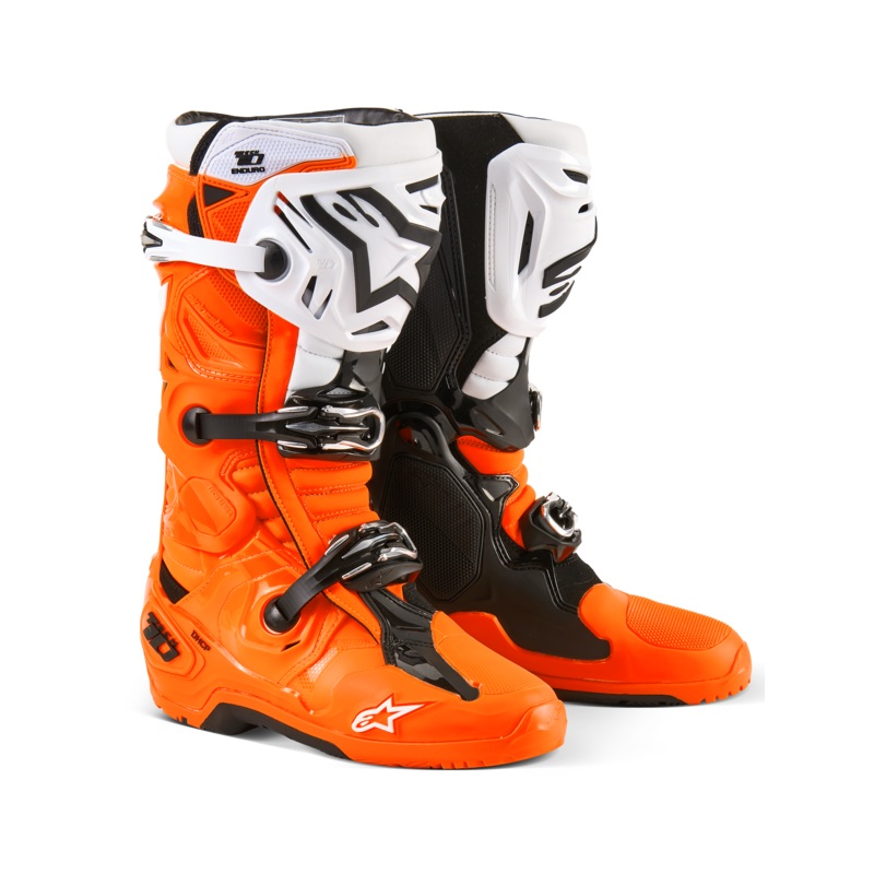 alpine star 482-0003910 Tech 10 Enduro Boots Orange Fluo/Black/White 10