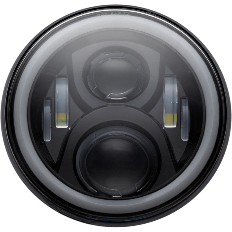 Custom Dynamics 7in. LED Halo Headlamp with Mounting Ring – Black CD-7-13-B