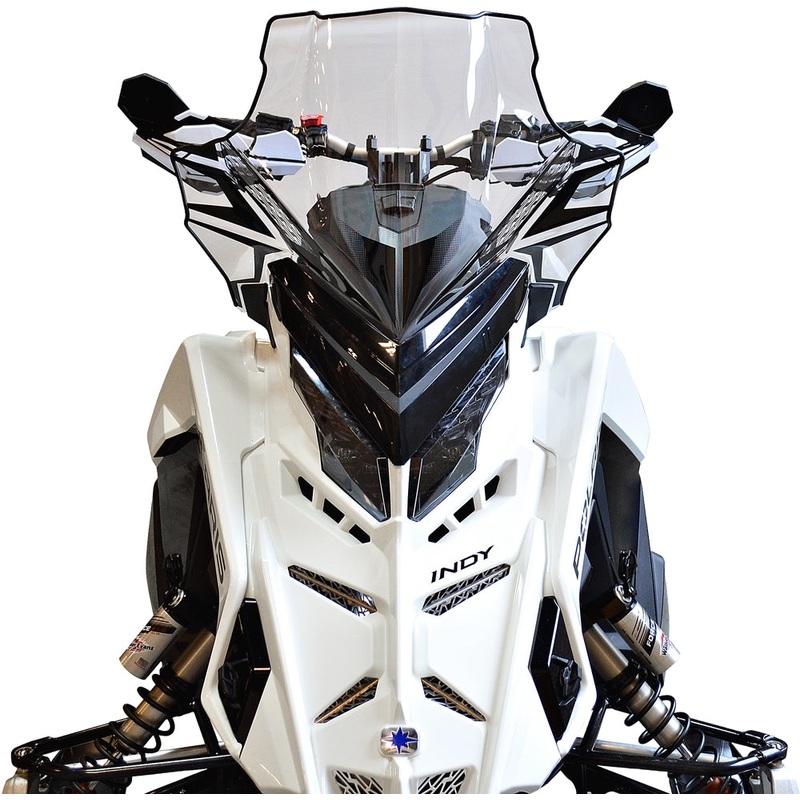 Powermadd Cobra Windshield – Mid 18in. – Clear / Black Graphic 14630
