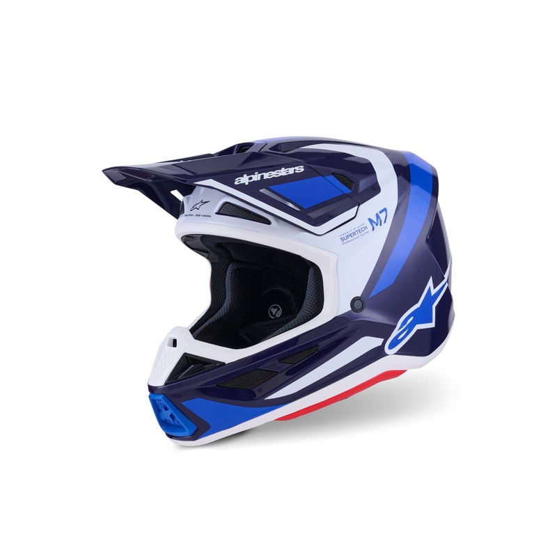 ALPINESTARS 2026 S-M7 RISE HELMET – BLUE WHITE GLOSSY XS