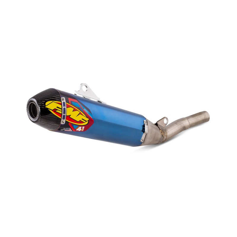 FMF Racing Factory 4.1 RCT Slip-On – Blue Titanium Muffler – Carbon End Cap 044455
