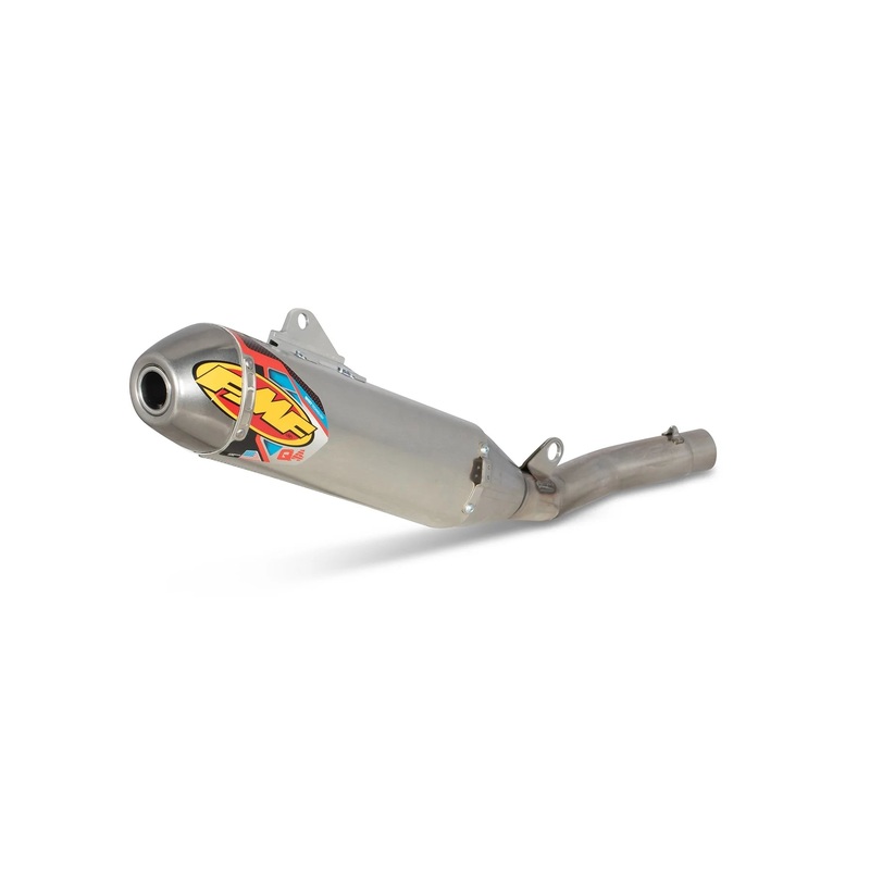 FMF Racing Q4 HEX Spark Arrestor Slip-On – Hexagonal Muffler – Stainless Midpipe 042368