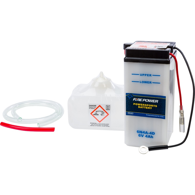 Fire Power Conventional 6V Standard Battery with Acid Pack 6N4A-4D