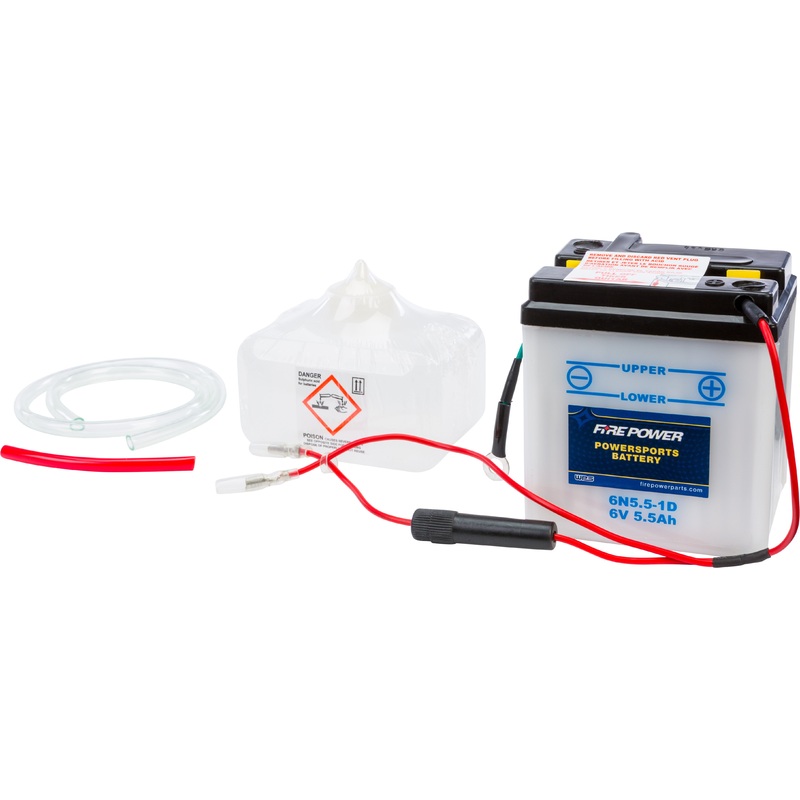 Fire Power Conventional 6V Standard Battery with Acid Pack 6N5.5-1D