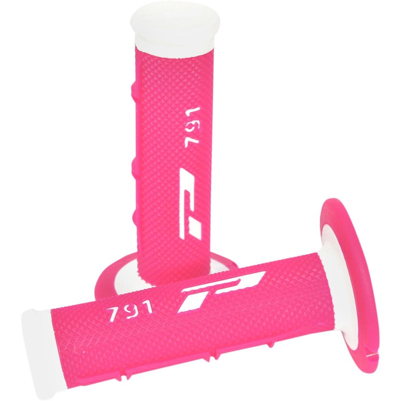 Pro Grip 791 Triple-Density MX Grips – White/Flourescent Pink 791WHFLFX