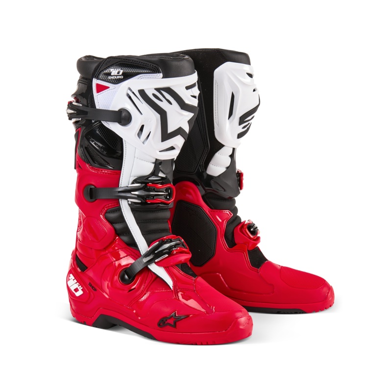 alpine star 482-0003811 Tech 10 Enduro Boots Bright Red/Black/White 11