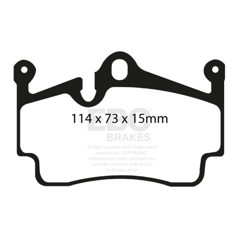 EBC 04-08 Porsche Boxster (Cast Iron Rotors only) 2.7 Yellowstuff Rear Brake Pads