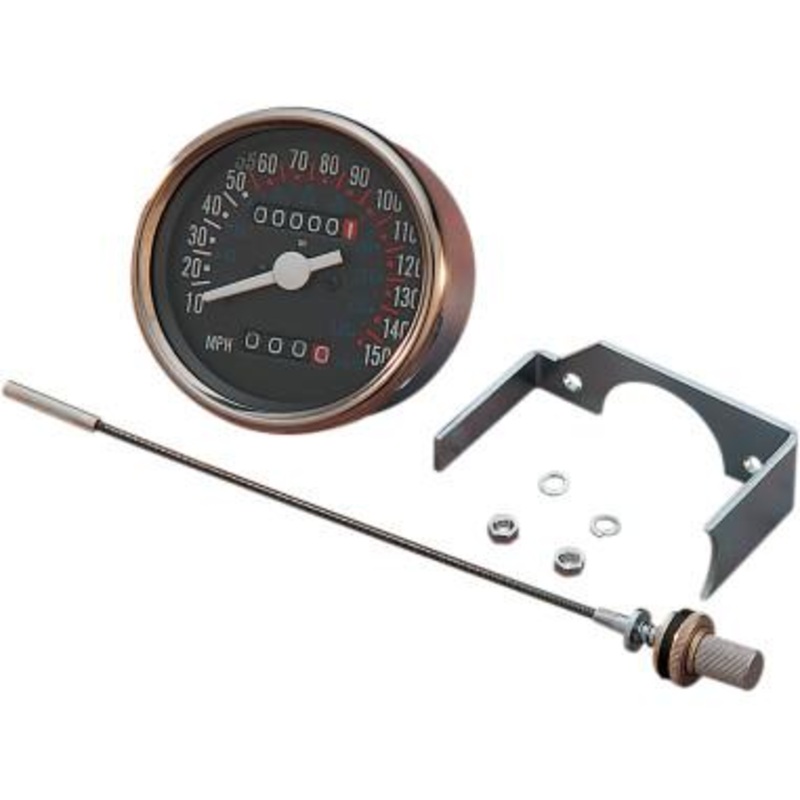 Drag Specialties 3 1/8in. Dash Mount Speedometer 72307-BX-LB1