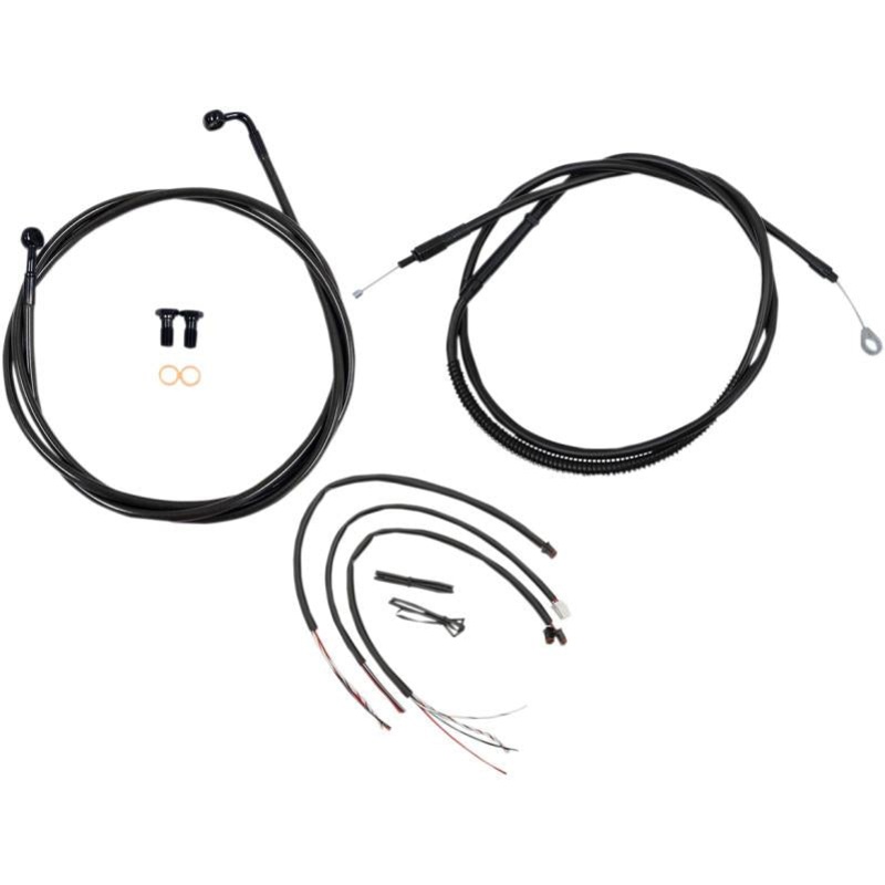 LA Choppers Complete Handlebar Cable/Brake & Clutch Line/Wire Kit – Midnight Braided LA-8153KT2-13M