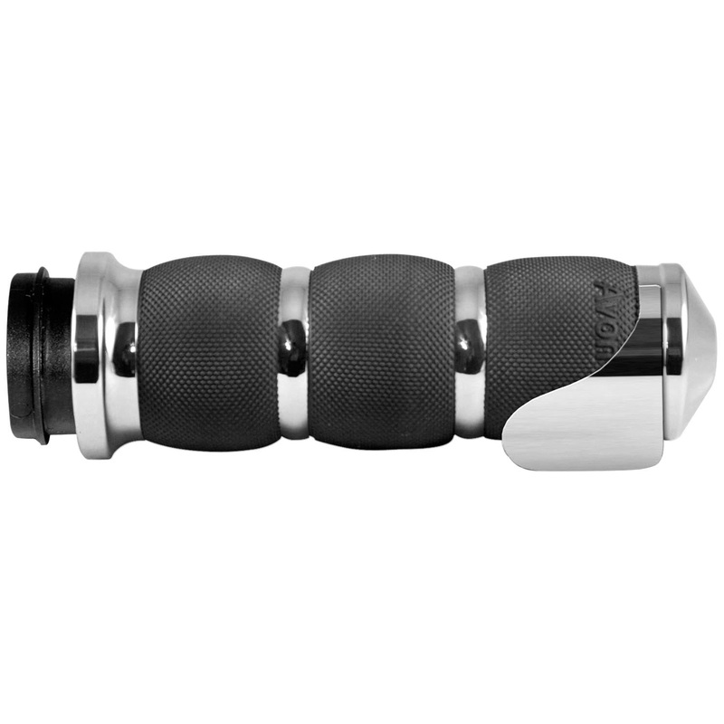 Avon Grips Air Cushioned Grips with Throttle Boss – Chrome AIR-90-CH-FLY-B