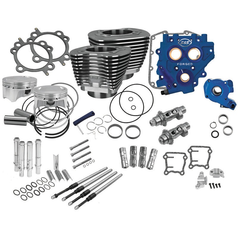 S&S Cycle 07-17 BT 110in Power Package – Wrinkle Black