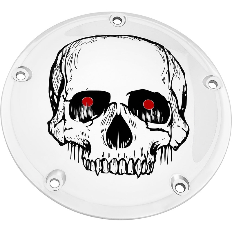 Custom Engraving LTD Culture Derby Cover for Skull – Black – M8 Touring SKUL33-46BG