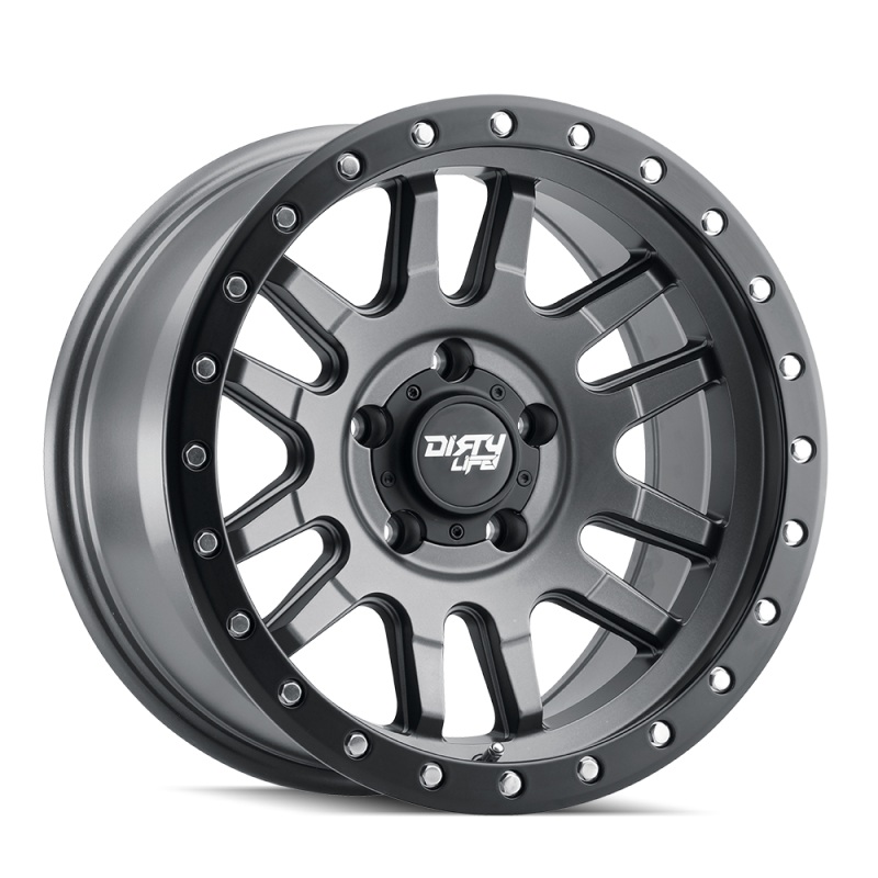 Dirty Life 9309 Canyon Pro 17×9/5×127 BP/-12mm Offset/71.5mm Hub Satin Graphite Wheel – Beadlock