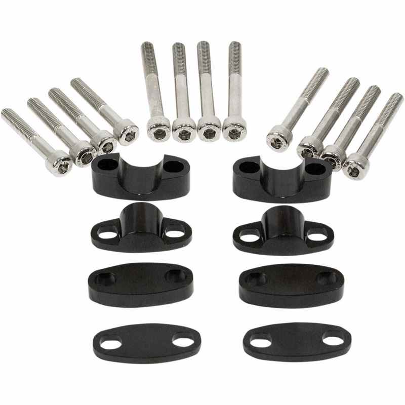 Emgo Handlebar Riser Kit for 1-1/8in. Bars – Black Anodized 23-09381
