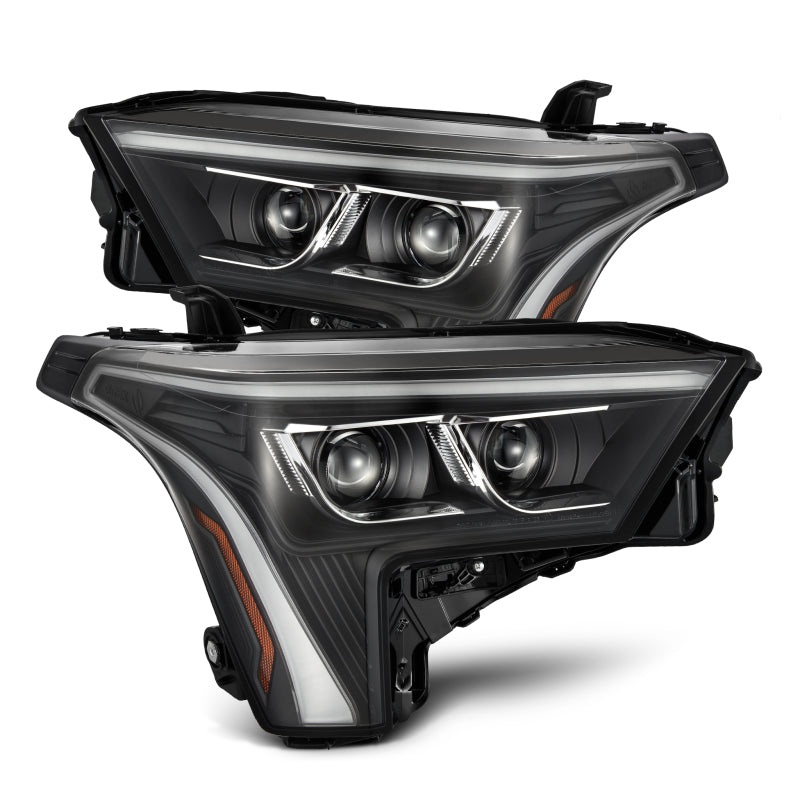 AlphaRex 22-23 Toyota Tundra LUXX-Series Headlights Black w/Amber DRL – Req 810029 OR 810030